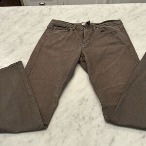 J Crew 5 pocket pants/like new/brownish/grayish in color/smoke, & pet free home